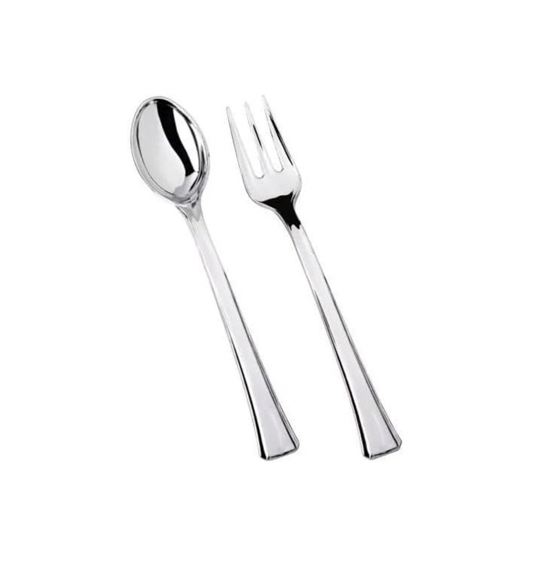Turtlesegg.com: Mini Silver Spoon Fork Set - Durable Disposable ...