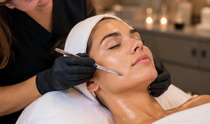Dermaplaning Facial with LED Light Therapy by Pampered Peach Wax Bar Naples, FL - Beauty & Spas by Pampered Peach Wax Bar Naples