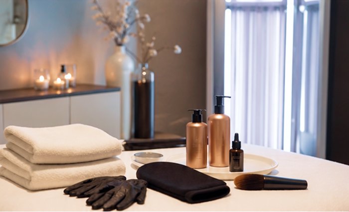 Tanning Body Shimmer Service by Pampered Peach Wax Bar Naples, FL